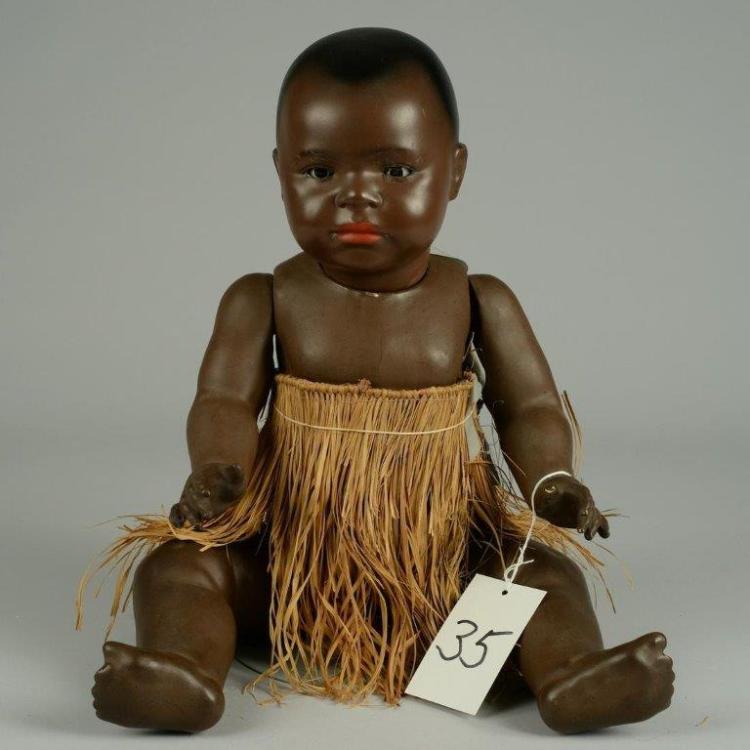 Poupée bébé noir, HEUBACH KOPPELSDORF 444/14,... - Lot 1081 - 68 Art auction