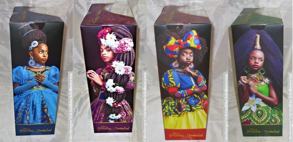 Side panel of CreativeSoul Disney Princess doll boxes
