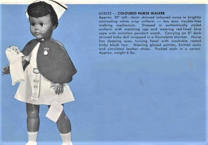 Coloured Nurse Walking Doll by Reliable Toys, 1961